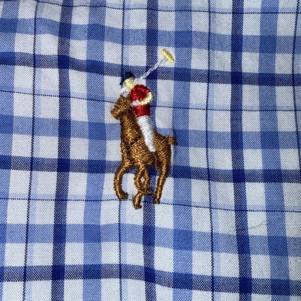Ralph Lauren Men's White and Blue Plaid Shirt XL - Picture 4 of 4